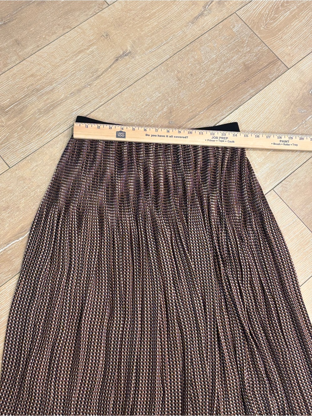 Adrianna Papell Pleated Geometric Midi Skirt - Size M - Picture 7 of 7